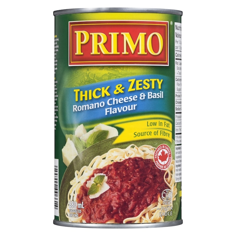 Pasta Sauce, Thick & Zesty Romano Cheese & Basil