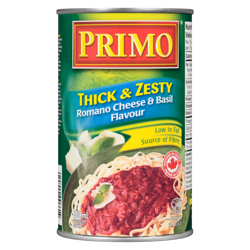 Pasta Sauce, Thick & Zesty Romano Cheese & Basil