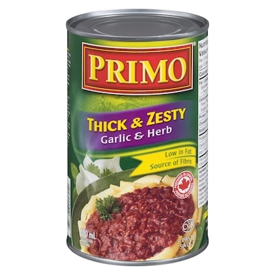 Primo Pasta Sauce, Thick & Zesty Garlic & Herb 680 ml, $0.50/100ml