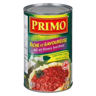 Primo Sauce pour pâtes Riche et savoureuse à l’ail et aux fines herbes 680 ml, 0,48 $/100ml