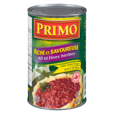 Primo Sauce pour pâtes Riche et savoureuse à l’ail et aux fines herbes 680 ml, 0,44 $/100ml