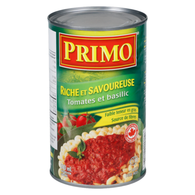 Primo Sauce pour pâtes Riche et savoureuse aux tomates et basilic 680 ml, 0,48 $/100ml