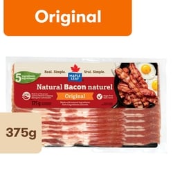 Maple Leaf Bacon naturel original 375 g, 2,40 $/100g