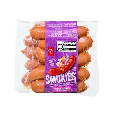 le Choix du Président Saucisses fumées Smokies au miel et à l'ail    1 kg, 1,60 $/100g