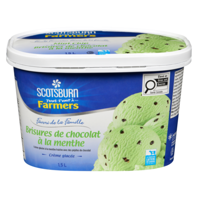Scotsburn Crème glacée Favori de la Famille aux brisures de chocolat à la menthe Scotsburn 1.5 l, 0,52 $/100ml