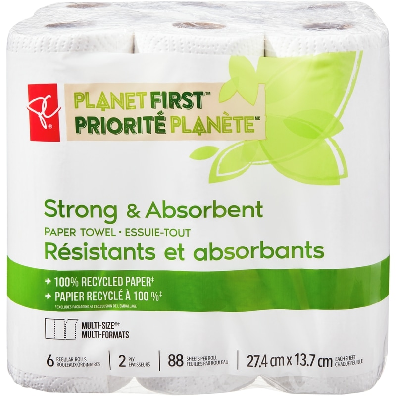 6 Strong & Absorbent Regular Paper Towel Rolls 