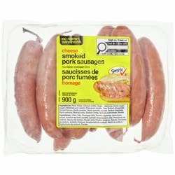 Sans Nom Saucisses de porc au fromage 900 g, 1,44 $/100g