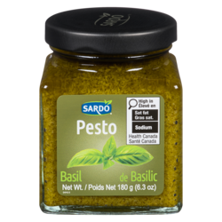 Sardo Pesto au basilic 190 ml, 3,68 $/100ml