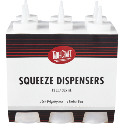 GFS Tablecraft Square Bottle Dispenser, Clear 6x1.0 ea, $1.50/1ea