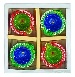 Quality Fancy Clay Diya 4x1.0 ea, $0.87/1ea