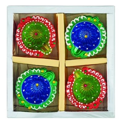 Quality Fancy Clay Diya 4x1.0 ea, $0.75/1ea