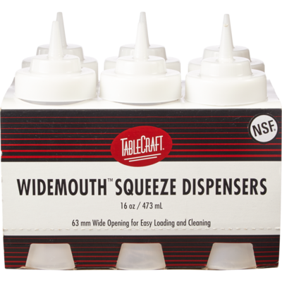 GFS Tablecraft Square Bottle, Dispenser 16 oz Clear 6x1.0 ea, $3.17/1ea