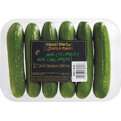 Délices du Marché Mini concombres 6 ea, 0,67 $/1ch