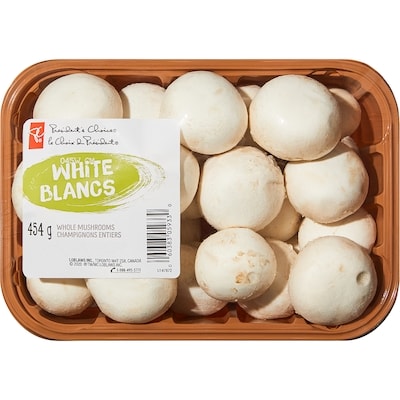 President's Choice Whole White Mushrooms 454 g, $1.10/100g