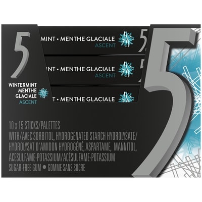 5 Gum Wintermint-Ascent Flavoured Sugar Free Chewing Gum, 1 Sticks, Case of 10 10x15.0 ea, $0.11/1ea
