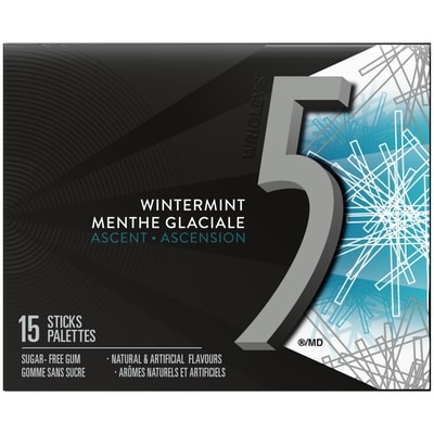 Wrigley’s Ascent sav. menthe glac., gomme sans sucre 15 ea, 0,20 $/1ch