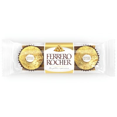 FERRERO ROCHER Fine Hazelnut Milk Chocolate, 3 Individually Wrapped Chocolates 37.5 g, $6.64/100g