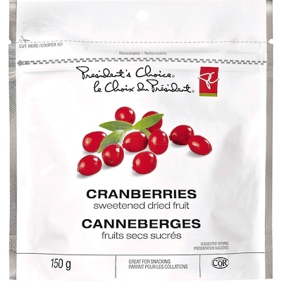le Choix du Président Canneberges séchées sucrées 150 g, 2,00 $/100g