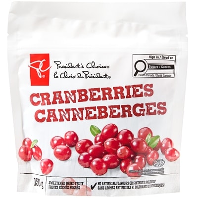 le Choix du Président Canneberges séchées sucrées 150 g, 2,00 $/100g