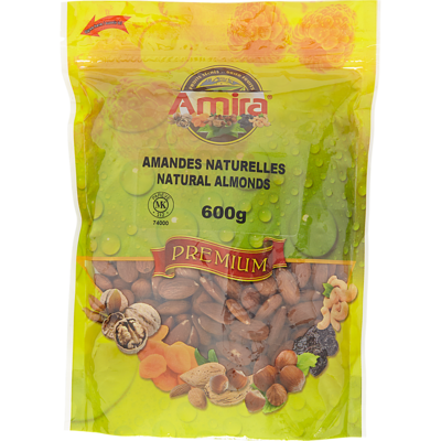 Amira Natural Almonds 600 g, $2.00/100g