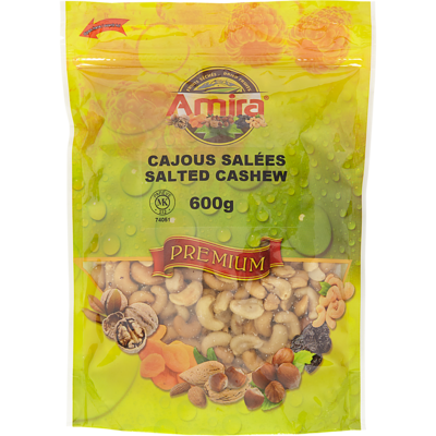 Amira Whole Cashews, Roasted & Salted 600 g, $2.00/100g