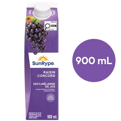SunRype Jus de raisin Concord 900 ml, 0,28 $/100ml