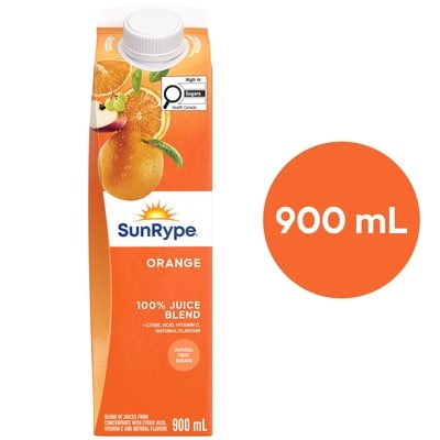 SunRype Orange Juice 900 ml, $0.28/100ml