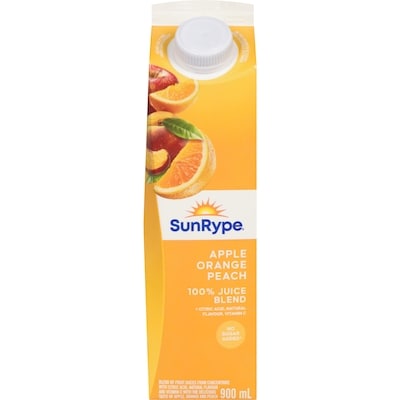 SunRype Apple Orange Peach Juice 900 ml, $0.29/100ml