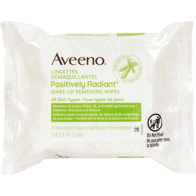 Aveeno Positively Radiant Makeup Removing Wipes 1 ea, $12.79/1ea