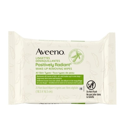 Aveeno Postively Radiant Lingettes démaquillantes 1 ea, 16,99 $/1ch