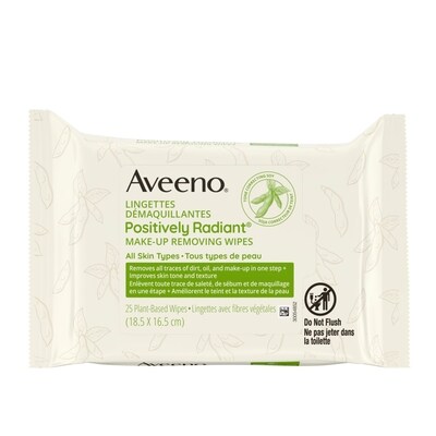 Aveeno Postively Radiant Lingettes démaquillantes 1 ea, 15,99 $/1ch