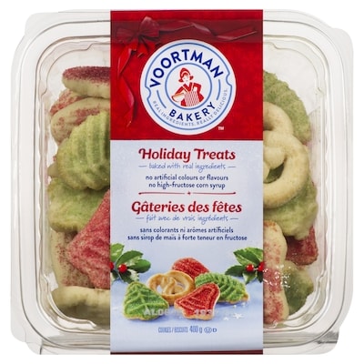 Voortman Festive Treat Cookies 400 g, $1.00/100g