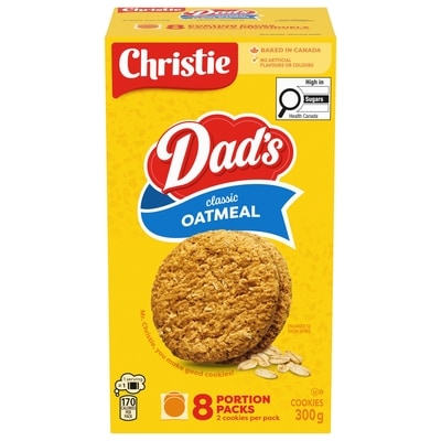Christie DAD'S Oatmeal Original Cookies 8 Portion Packs 300 g, $1.83/100g