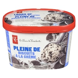 le Choix du Président Crème glacée légère pleine de biscuits à la crème 1.5 l, 0,47 $/100ml
