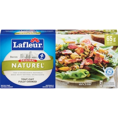 Lafleur Bacon, Precooked Natural 65 g, $9.22/100g