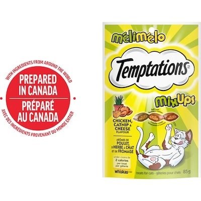 Whiskas Gâteries pour chats Mélimélo arômes de poulet, d'herbe à chat et de cheddar 85 g, 2,93 $/100g