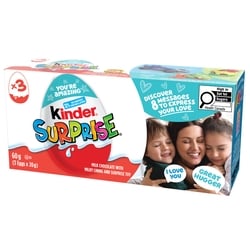 Kinder SURPRISE Milk Chocolate Eggs with Toys, Classic Edition, 3 Pack 60 g, $8.32/100g