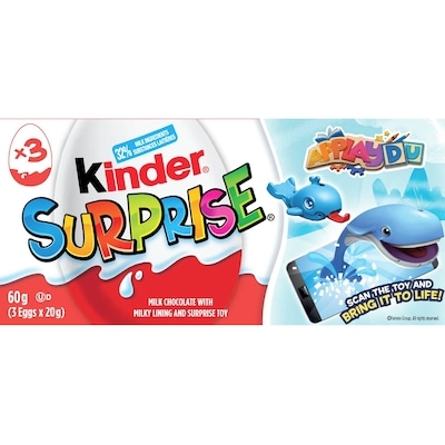 Kinder SURPRISE® Milk Chocolate Eggs with Toys, Classic Edition, 3 Pack 60 g, $6.65/100g