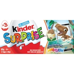 Kinder Œufs en chocolat au lait SURPRISE® avec jouets, classique, paquet de 3 60 g, 7,50 $/100g