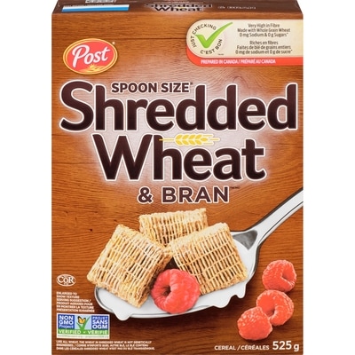 Post Spoon Size Shredded Wheat & Bran Cereal 525 g, $1.05/100g