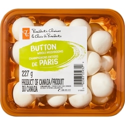President's Choice Whole Button Mushrooms 227 g, $1.98/100g