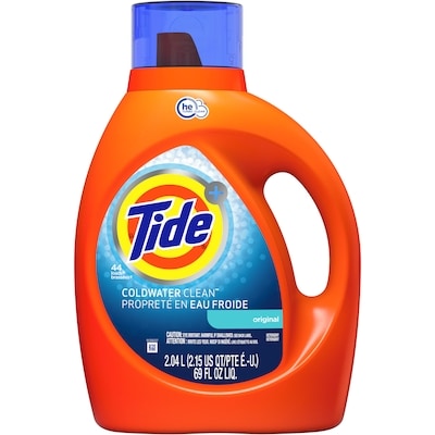 Tide Détergent à lessive liquide HE Turbo Clean Propreté en eau froide, parfum Frais 2.04 l, 0,73 $/100ml