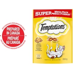 Temptations Gâteries pour chats adultes saveur de poulet savoureux 350 g, 2,00 $/100g