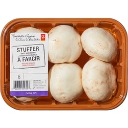 President's Choice Stuffer White Mushrooms 6 ea, $1.24/100g $0.56/1lb