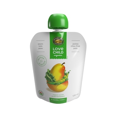Love Child Organics Purée poires 128 ml, 1,79 $/100ml