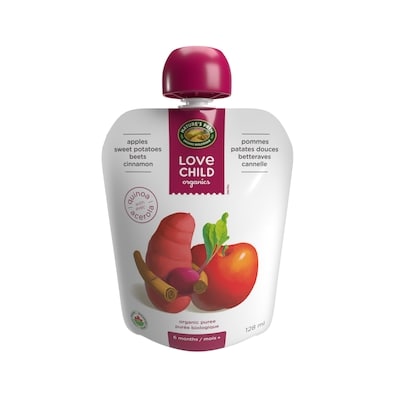 Love Child Organics Organic Apples, Sweet Potatoes, Beets + Cinnamon Puree 128 ml, $1.79/100ml