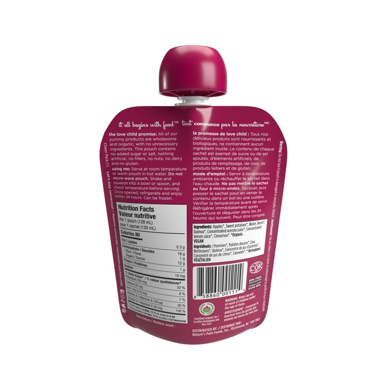 Organic Apples, Sweet Potatoes, Beets + Cinnamon Puree