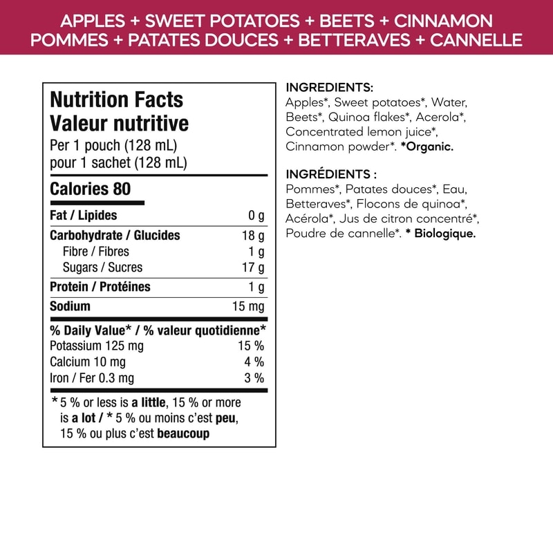 Organic Apples, Sweet Potatoes, Beets + Cinnamon Puree