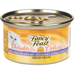 Purina Fancy Feast Délices au Cheddar Festin de Dinde Grillés et de Fromage Cheddar en Sauce, Nourriture Humide pour Chats 85 g, 1,18 $/100g
