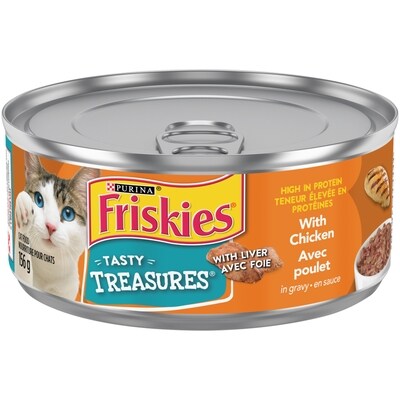 Purina Friskies Tasty Treasures avec Poulet en Sauce, Nourriture Humide pour Chats 156 g, 0,76 $/100g